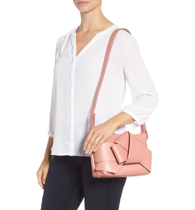Shop Acne Studios Musubi Knot Leather Handbag - Pink