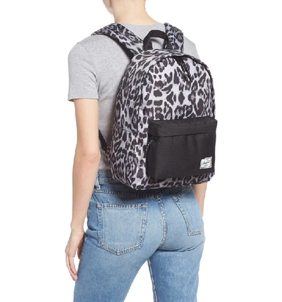 Shop Herschel Supply Co Classic Mid Volume Backpack - Black In Snow Leopard/ Black