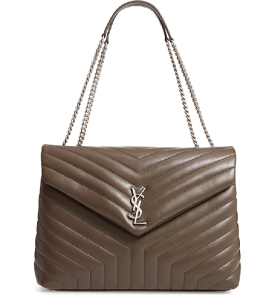 Shop Saint Laurent Large Loulou Matelasse Leather Shoulder Bag - Brown In Faggio/ Faggio