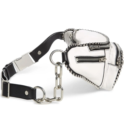 Shop Alexander Wang Attica Ball Chain Leather Belt Bag In White