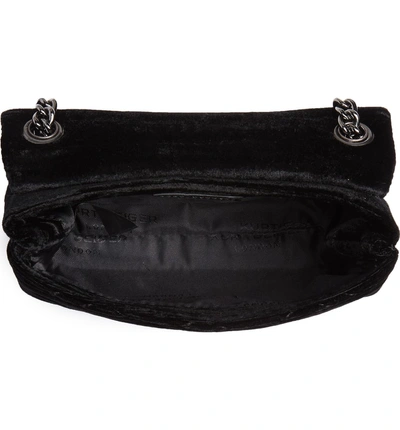 Shop Kurt Geiger Mini Mayfair Velvet Crossbody Bag - Black In Black/ Other