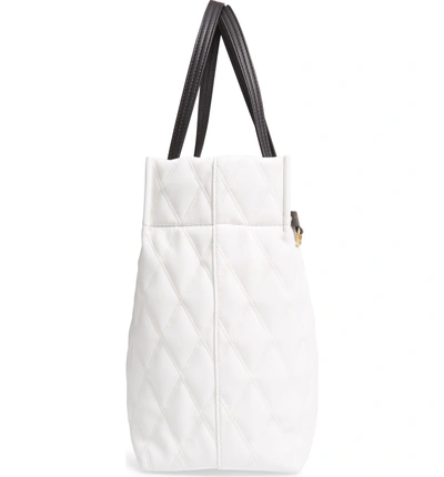 Shop Givenchy Quilted East/west Faux Leather Shopper In White