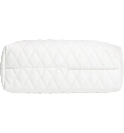 Shop Givenchy Quilted East/west Faux Leather Shopper In White