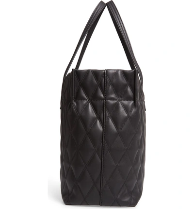 Shop Givenchy Quilted East/west Faux Leather Shopper - Black