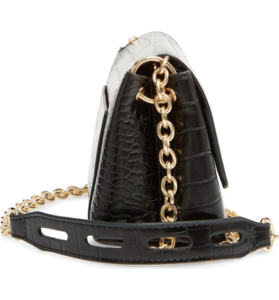 Shop Sondra Roberts Croc Embossed Faux Leather Crossbody Bag - Black