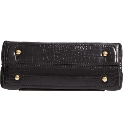 Shop Sondra Roberts Croc Embossed Faux Leather Crossbody Bag - Black