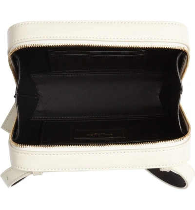Shop Saint Laurent Vicky Lambskin Leather Belt Bag In Cremasoft