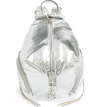 Shop Rebecca Minkoff Julian Nylon Backpack - Metallic In Metallic Silver