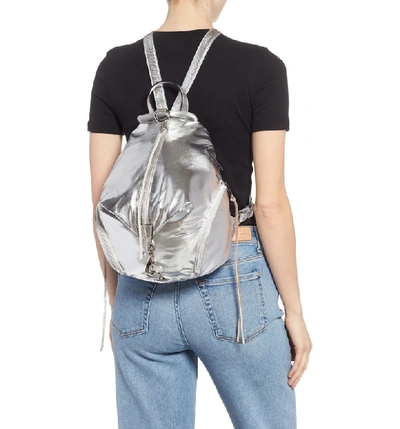 Shop Rebecca Minkoff Julian Nylon Backpack - Metallic In Metallic Silver