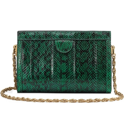 Shop Gucci Small Ophidia Genuine Snakeskin Shoulder Bag - Green In Emerald