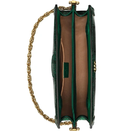 Shop Gucci Small Ophidia Genuine Snakeskin Shoulder Bag - Green In Emerald