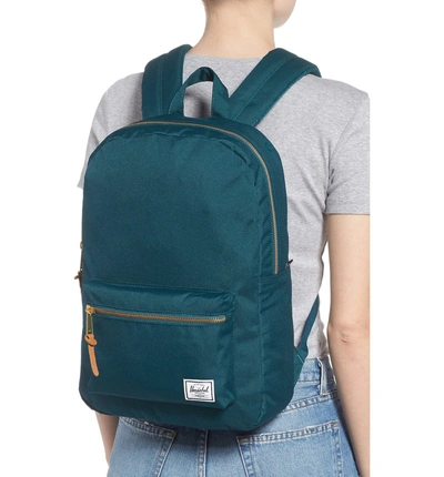 Shop Herschel Supply Co 'settlement Mid Volume' Backpack - Blue In Deep Teal