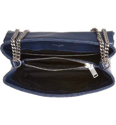 Shop Saint Laurent Small Loulou Matelasse Leather Shoulder Bag - Blue In Denim Blue