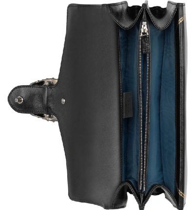 Shop Gucci Small Dionysus Leather Shoulder Bag - Black In Black Gold/ Caramel/ Ochre