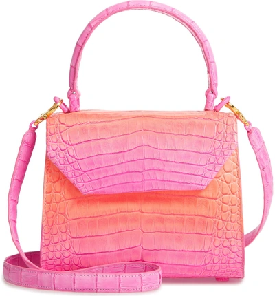 Shop Nancy Gonzalez Mini Lily Genuine Crocodile Crossbody Bag - Pink In Pink Degrade