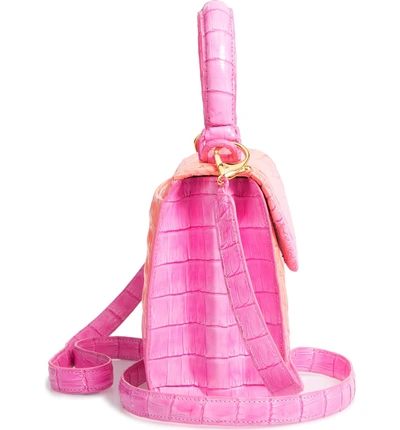 Shop Nancy Gonzalez Mini Lily Genuine Crocodile Crossbody Bag - Pink In Pink Degrade