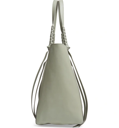 Shop Allsaints Kathi Studded Leather East/west Tote - Grey In Blue Grey