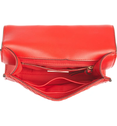 Shop Tory Burch Small Fleming Leather Convertible Shoulder Bag - Red In Brilliant Red