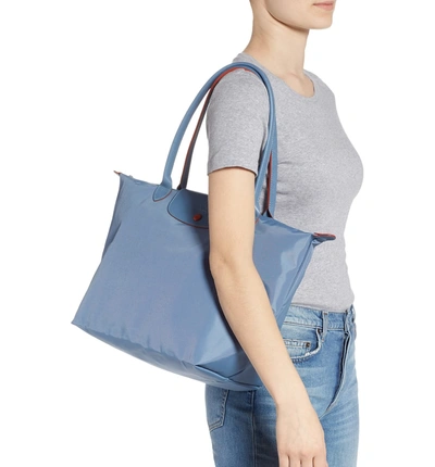 Longchamp Blue Mist Le Pliage Leather Backpack, Best Price and Reviews