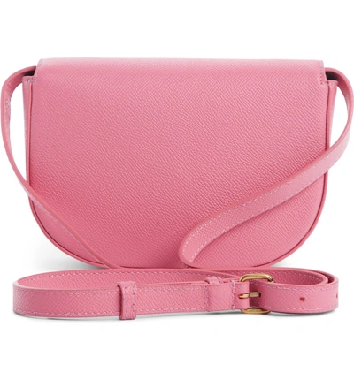 Shop Balenciaga Extra Small Ville Calfskin Saddle Bag - Pink In Rose Bubble/ Noir