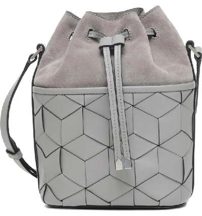 Shop Welden Mini Gallivanter Leather Bucket Bag In Slate