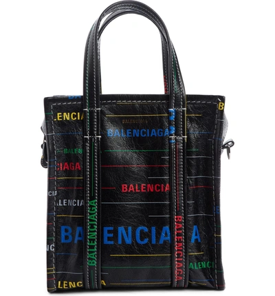 Shop Balenciaga Extra Extra Small Bazar Leather Shopper - Black In Noir Multi