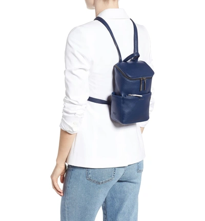 Shop Matt & Nat Mini Brave Faux Leather Backpack - Blue In Allure