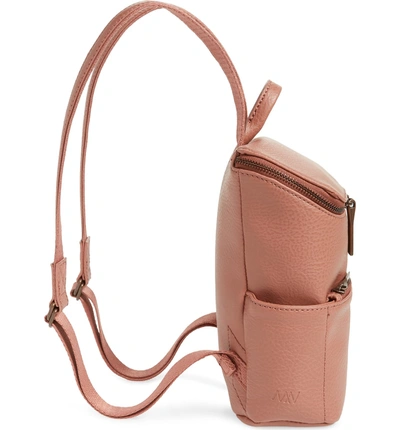 Shop Matt & Nat Mini Brave Faux Leather Backpack - Pink In Clay