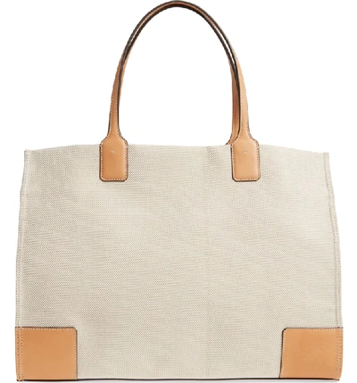 Shop Tory Burch Ella Canvas Tote - Ivory In Natural / Ivory