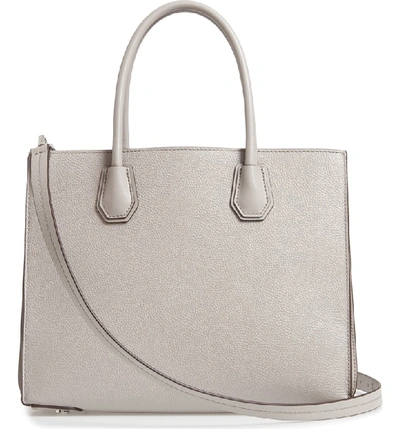 Michael Kors Mercer Large Leather Tote - Pearl Grey