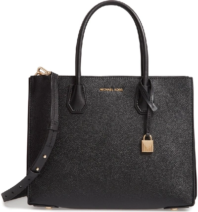 Shop Michael Michael Kors Large Mercer Leather Tote - Black