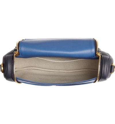 Shop Anya Hindmarch Mini Vere Leather Shoulder Satchel - Blue In Marine