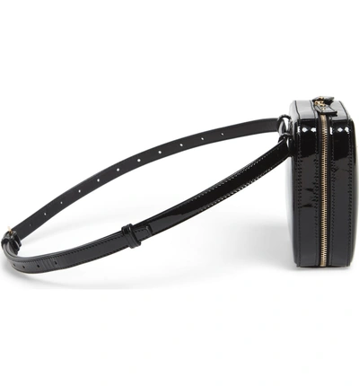 Shop Saint Laurent Vicky Patent Leather Belt Bag - Black In Noir