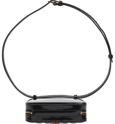 Shop Saint Laurent Vicky Patent Leather Belt Bag - Black In Noir