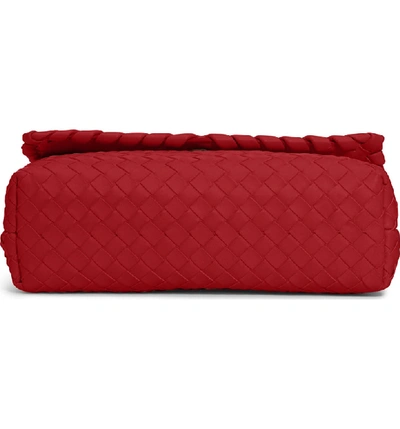 Shop Bottega Veneta Baby Olimpia Leather Shoulder Bag - Red In Baccara Rose/ Baccara Rose