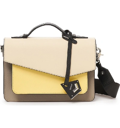 Shop Botkier Cobble Hill Leather Crossbody Bag - White In Cream Colorblock