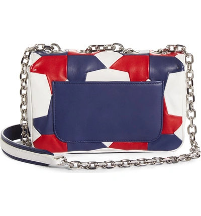 Shop Calvin Klein 205w39nyc Patchwork Star Leather Shoulder Bag - White In White/ Navy/ Red