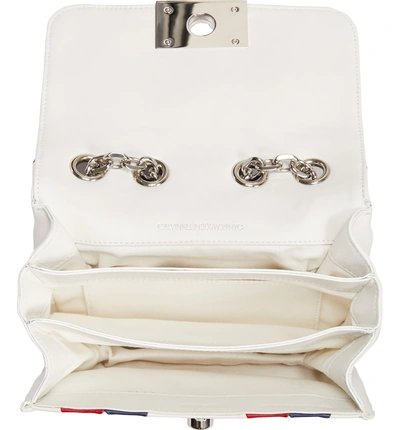 Shop Calvin Klein 205w39nyc Patchwork Star Leather Shoulder Bag - White In White/ Navy/ Red