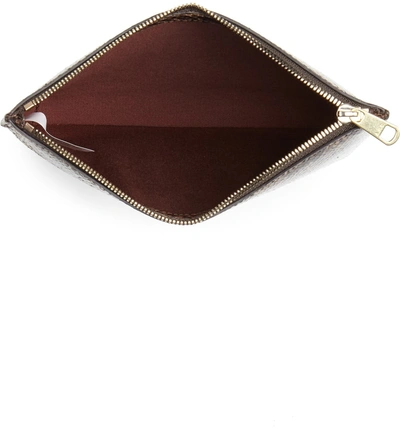 Shop A.p.c. Sarah Snake Embossed Leather Clutch - Brown In Marron Fonc