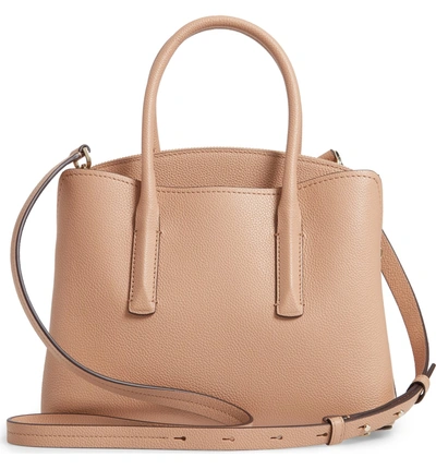 Shop Kate Spade Medium Margaux Leather Satchel - Beige In Light Fawn