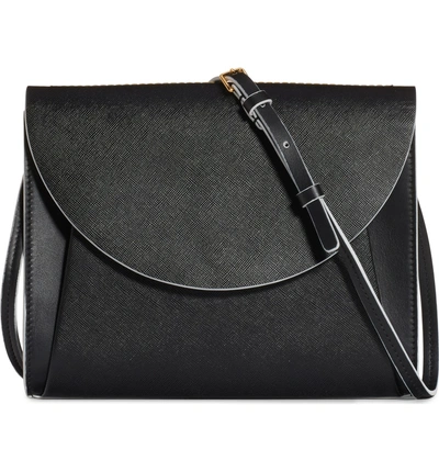 Shop Marni Law Leather Pochette Crossbody Bag - Black In Black/ Black