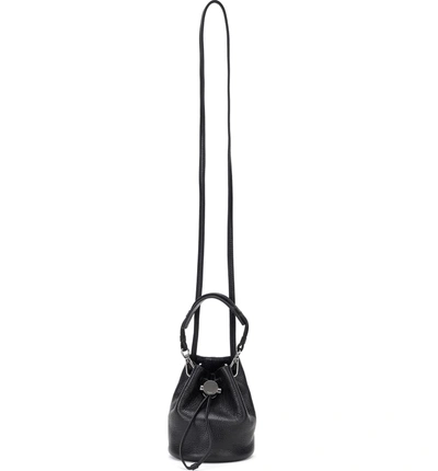 Shop Kara Baby Drawcord Leather Bucket Bag In Black