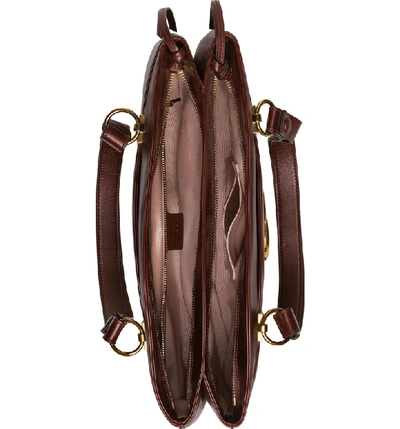 Shop Gucci Large Gg Leather Top Handle Bag In Vintage Bordeaux