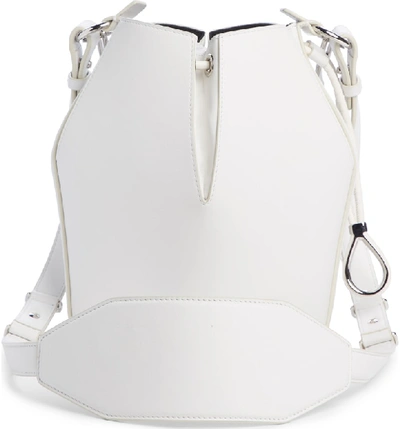 Shop Alexander Mcqueen Small Leather Bucket Bag - Ivory In Off White