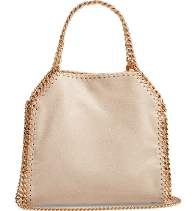 Shop Stella Mccartney 'mini Falabella - Shaggy Deer' Faux Leather Tote - Ivory In Clotted Cream