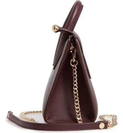 Shop Strathberry Nano Leather Tote In Burgundy