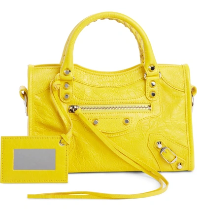 Shop Balenciaga Classic Mini City Leather Tote - Yellow In Jaune Soleil