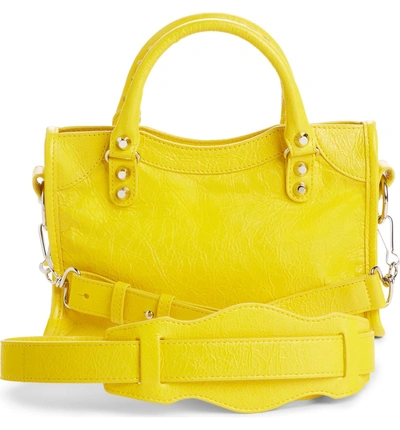 Shop Balenciaga Classic Mini City Leather Tote - Yellow In Jaune Soleil