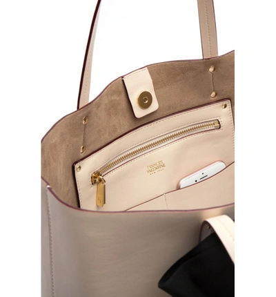 Shop Frances Valentine Trixie Leather Tote - Beige In Oyster/ Black