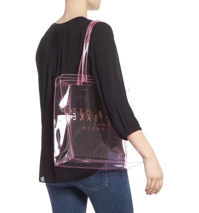Shop Ted Baker Large Clear Icon Tote In Lt-pink